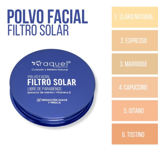 Polvo con Filtro solar, menta y vitamina E