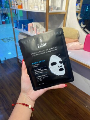 MASCARILLA FACIAL DE BURBUJAS  CON CARBON ACTIVADO LEHIT