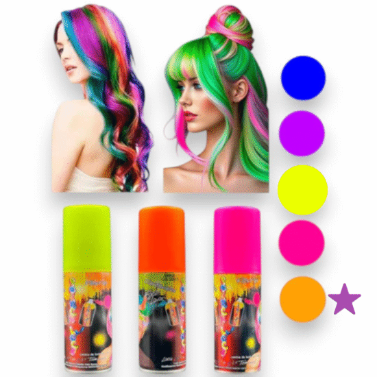 LACA NEON PARA EL CABELLO, NARANJA