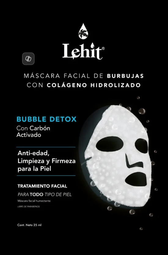 MASCARILLA FACIAL DE BURBUJAS  CON CARBON ACTIVADO LEHIT
